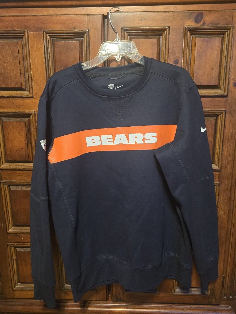 Nike NFL Chicago Bears Crewneck Sweatshirt Navy/Orange Mens Size L